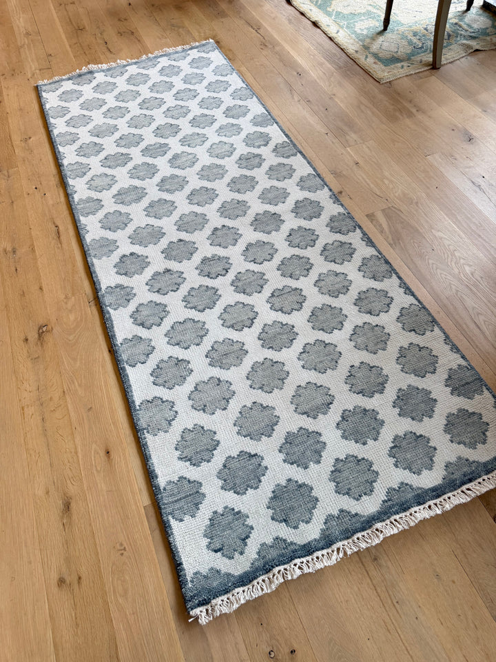 Flora (Blue) Oushak Runner 3.2x12.0 - LillieKat Rugs